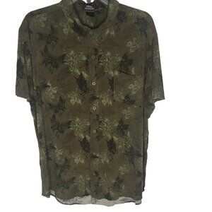 Fairy Fantasy Graphic  Shirt Mens XL Green  Social Collision  Button Front